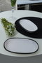 Hermia X00019025 Juego de Fuentes de Gres Cerámico Blanco Mate, 2 Piezas de 19 x 12 cm